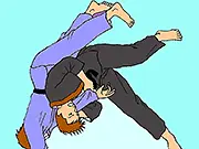 Play Judo Coloring free online kids game - color a judo martial arts scene