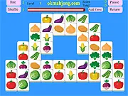 Vegetables Mahjong Connect free online game, puzzle board with vegetable tiles, connect identical pairs gameplay