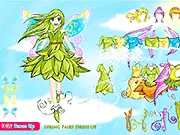 Spring Fairy Dress Up game featuring a magical fairy character and various colorful outfits and accessories, free online fashion game