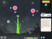 Big Tree Defense game screenshot showing a large tree being attacked by insects with fruit projectiles in the air