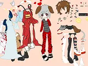 Dress Up Shion free online game screenshot showing the character Shion wearing a strange cartoon-style outfit