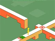 Screenshot of Walker online game, showing the main character acting as a platform for another object to cross a gap
