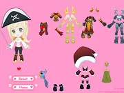 Screenshot of Cute Bloodelf Paladin Dressup game showing a female warrior in stylized armor and holding a sword. Play free fantasy online game.