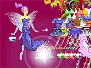 Screenshot of the Fantastic Girl Dress Up game showing a model wearing a unique, stylish, and colorful outfit with fashion item menus visible. Play free online dress-up game.