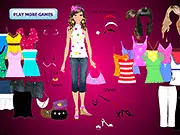 Beauty Girl Dress Up free online game, a girl model wearing a fashionable outfit