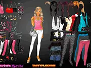 Night Club Dress Up online game, fashion girl avatar trying on a glittering cocktail dress, free party dress-up gameplay