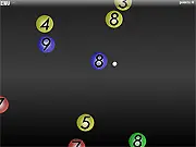 The Numbers Reaction 2 game screen, showing a grid of colored and numbered tiles before a chain reaction is started, with controls to set the difficulty.