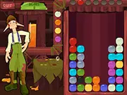 Sap Refinery puzzle game screenshot, colorful sap drops in a refinery vat, matching three or more to pop them, free online gameplay