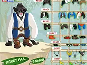 Funny Chimp Dressup free online game, chimp avatar wearing a silly hat and sunglasses, funny animal dress-up gameplay