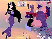 Dressup Azalea free online fashion game screenshot showing the purple-eyed girl in a custom outfit on PlayArcadeHub