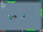Gameplay screenshot from Alien Complex Shooter, depicting a lone soldier fighting green-skinned aliens inside a dark, futuristic underground base.