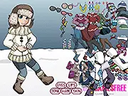 Winter Styles Fashion free online game, girl wearing a stylish winter coat and scarf, fashion dress up game, winter clothes and accessories