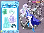 Fire and Ice Princess Dressup game featuring the two princesses in contrasting red/orange and blue/white outfits