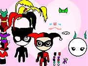 Harley Quinn Dress Up free online game, customizing the iconic DC character's costume and style.