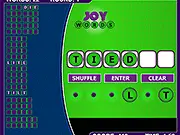 Screenshot of Joy Words online game, showing jumbled letters and a word-forming grid on PlayArcadeHub