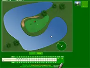 Screenshot of Midi Golf online game showing a golf ball on a green course aiming for the hole