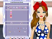 Vintage Swimwear Dress Up game screenshot, retro beach fashion online, girl makeover game, free pin-up style dress up PlayArcadeHub