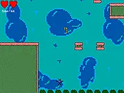 Yummy Yum Yum online game screenshot, a cartoon character collecting candies while avoiding pieces of broccoli