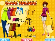 Bjoe Arcade Dress Up new collection game screenshot, featuring a stylish character in a trendy outfit, free online fashion game
