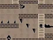 Indigo Roger free online retro arcade game screenshot showing a character jumping over an obstacle on a classic LCD screen