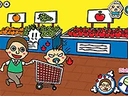 Screenshot of the Father and Son life simulator game interface, showing a young boy with his father and two choice buttons for making a parenting decision.