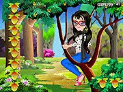 The main character from the Mango Girl Dress Up free online game posing in a fashionable outfit