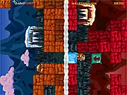 Two cartoon mammoths standing side by side in parallel worlds, connected by a magical portal in the free online puzzle game Side By Side.