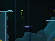 Amberial game screen showing a rolling sphere navigating complex contraptions inside a mystical cave, free online platformer game