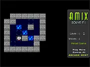 Amix Solver free online puzzle game, pulling blocks into their right place, challenging logic block puzzle on PlayArcadeHub