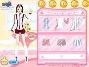 Beautiful Teacher dress up free online game screenshot, choosing outfits and accessories