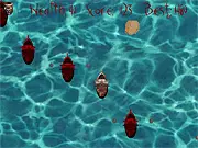 Perilous Voyage free online pirate ship game, blowing up enemy ships, collecting rum to increase health in Perilous Voyage
