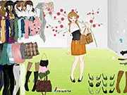 Basic Warm Knits Dress Up online game screenshot, model wearing a cozy knitted sweater, scarf, and a warm winter hat