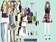 Safari Chic Dress Up game featuring a fashionable model in a stylish, exotic-print safari outfit