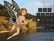 Cartoon fairy character being customized in the free online dress-up game Fairy Maker, with wings and a magical dress.