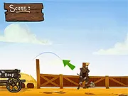 Screenshot of Scoop the Poop game showing a character cleaning up brown piles on a simple platform level