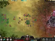 Necropolis Defense free online game screenshot - a military base defending against enemy units using defensive towers and special weapons