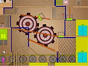 Stick Man Quest free online game screenshot, showing the stickman character near a locked door and clickable objects in a puzzle level on PlayArcadeHub