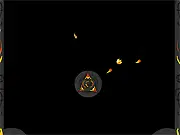 Screenshot of Defend The Tower Chapter 2 showing a fortified tower being attacked by red fire-themed enemies and a player aiming a cannon