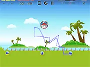 Electric Doyu 2 free online game screenshot, showing an electric blob swinging between two magnetic nodes in a puzzle level on PlayArcadeHub
