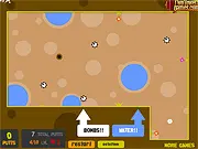 Screenshot of Shuffle Putt game showing a golf ball on a mini golf course with obstacles, interactive tools, and hearts to collect, play free online