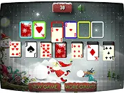 Winter Flash Solitaire game screen showing the card layout and tableau