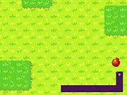 Screenshot of Hungry Worm game showing a long worm slithering on the screen towards a fruit, representing the classic Snake cellphone game, play free online