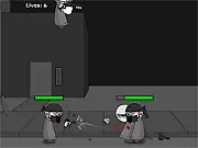 Madness Mod 2 action game screenshot - main character fighting enemies with a gun and fist on PlayArcadeHub