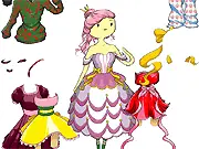 Free online Pencil Princess Dress Up game screenshot, showing a stylish princess character with a unique colored pencil art style.
