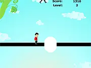 Drop Down D-Zango free online arcade game screenshot, control a boy falling through platform holes