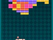 Screenshot of the Pig Break Brick arcade game showing a small pig character, a bouncing ball, a paddle, and a wall of colorful bricks that need to be destroyed.