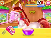 Play Unicorn Beauty Salon free online game for girls, caring for a magical pony, dress up and fashion game.
