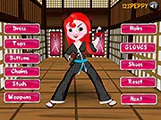 Karate Gal Dress Up game screenshot, Sports girl dress up game, Martial arts fashion game
