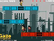 Skate Race free online game screenshot - downhill racing game collecting coins and power-ups
