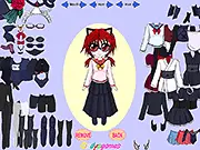 Screenshot of the Illussion Dress Up game showing the mysterious female RPG character Illussion in the process of being styled with various fantasy robes and accessories.